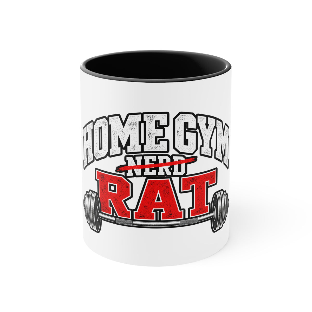 Home Gym Rat Accent Mug – Funny Fitness Coffee Cup for Workout Enthusiasts