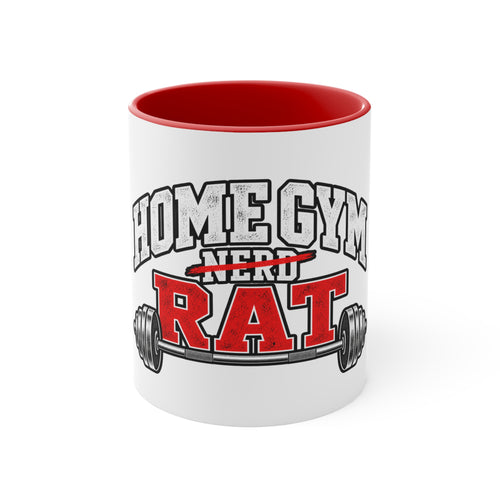 Home Gym Rat Accent Mug – Funny Fitness Coffee Cup for Workout Enthusiasts